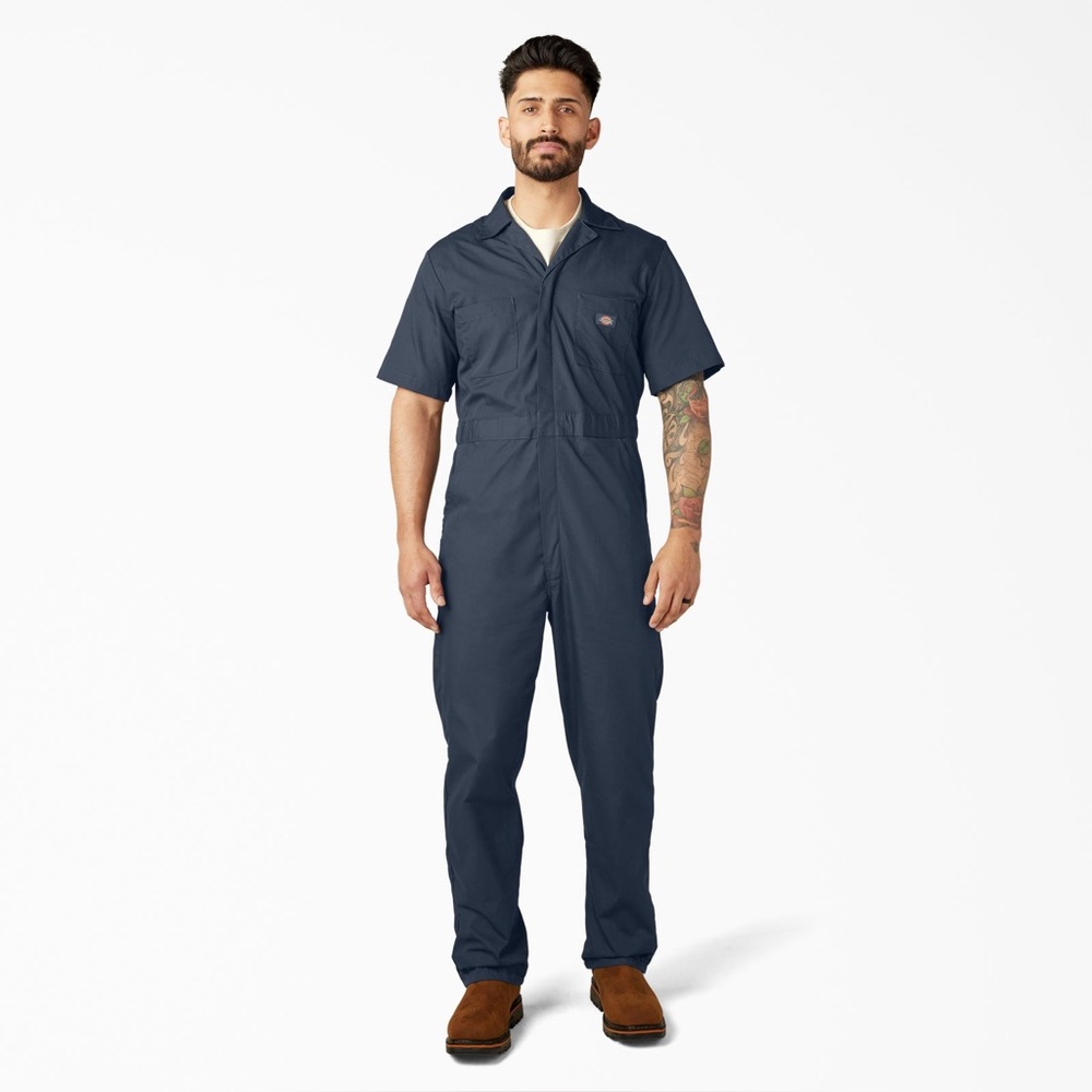 Dickies Men's Short‎ Sleeve Coverall Dark Navy (DN)